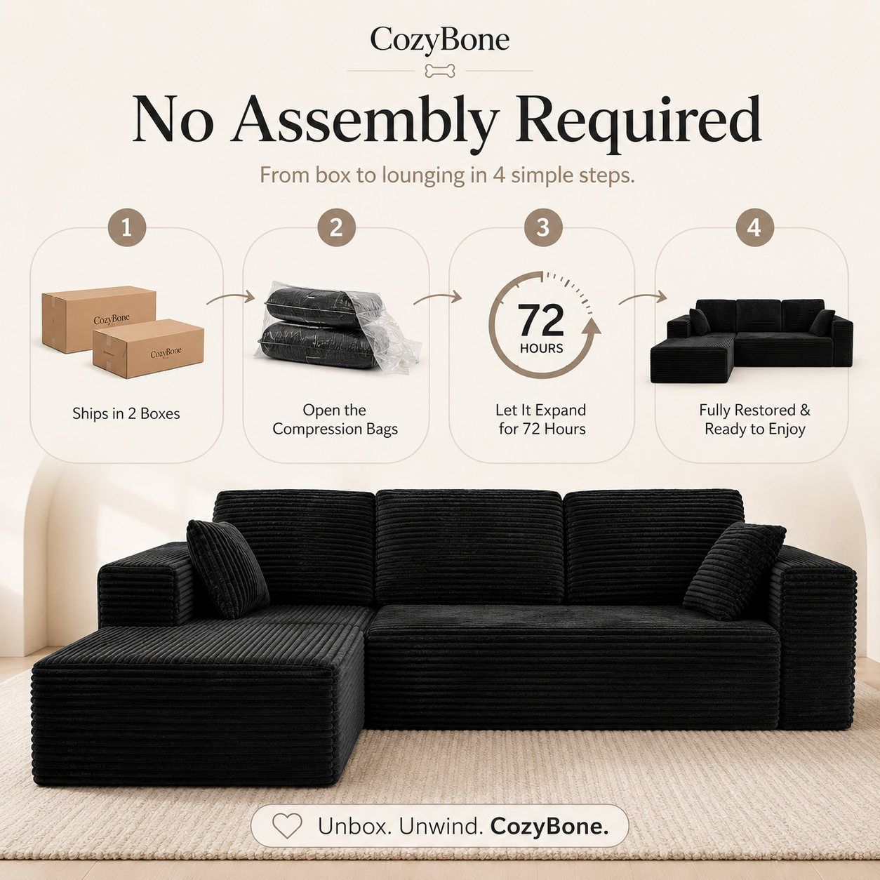 CozyBone™ Boneless Couch